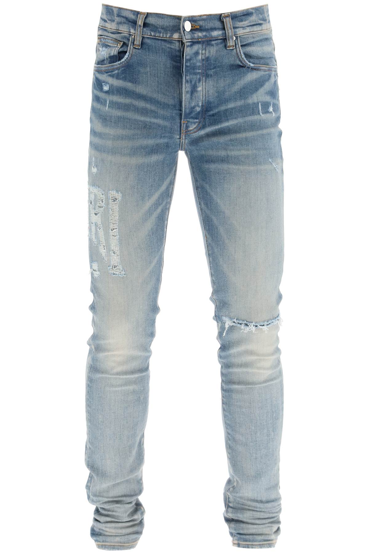 'Distressed Logo' Jeans