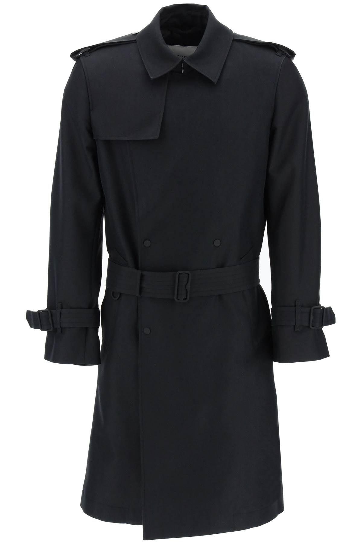 Double-Breasted Silk Blend Trench Coat