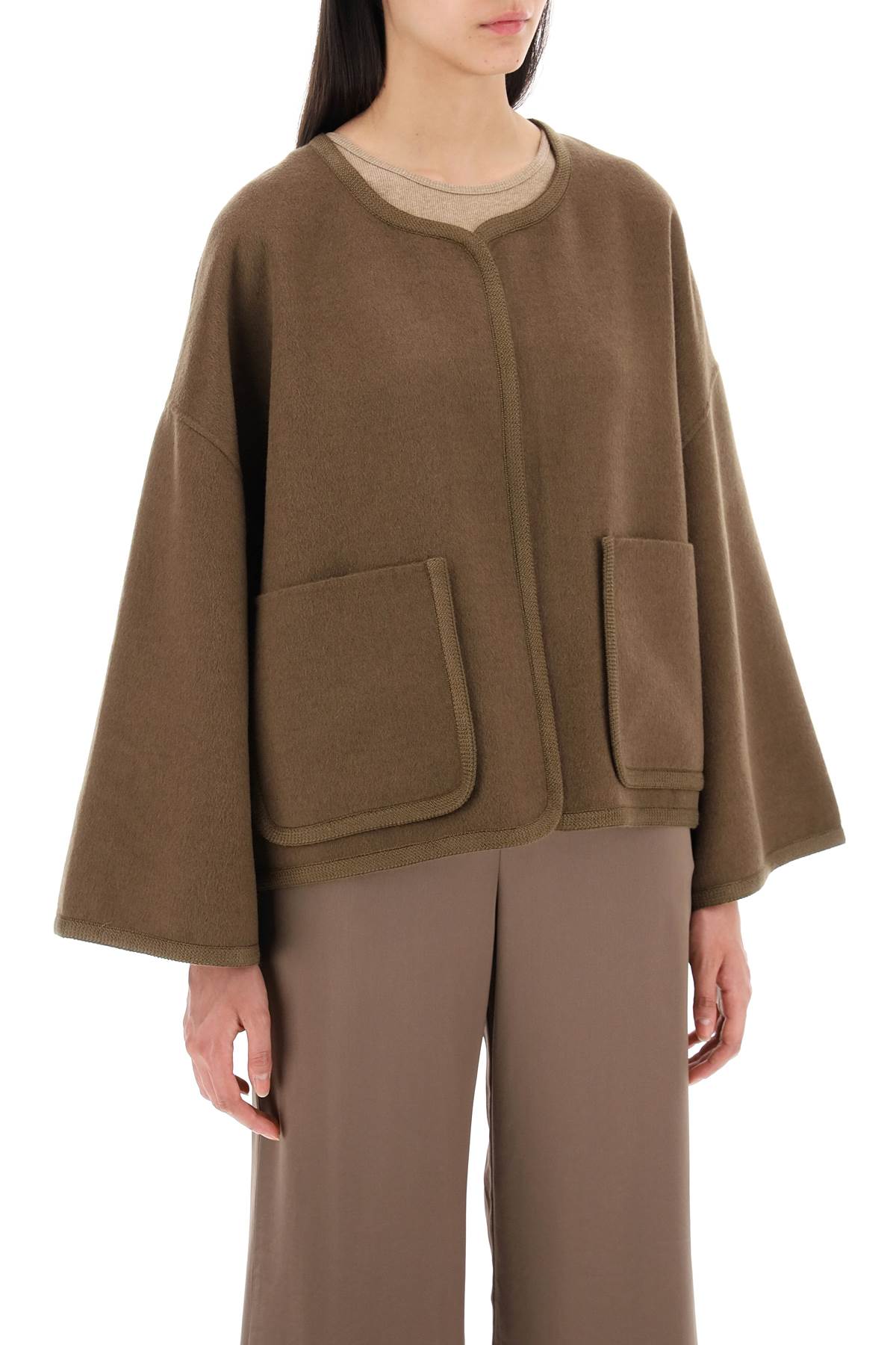 Double-Faced Wool Jacquie Jacket In Italian