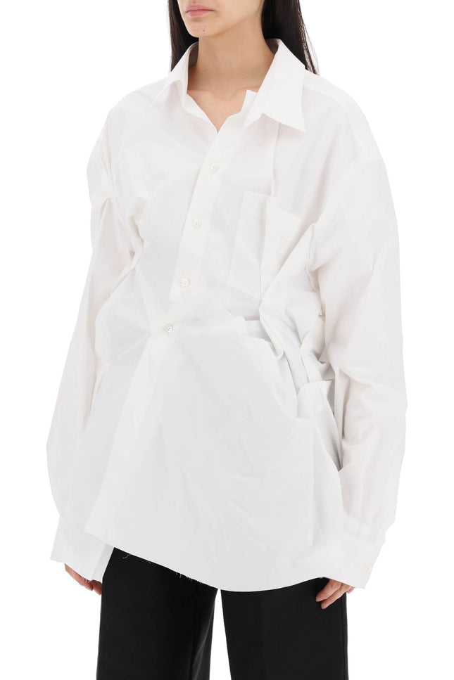 Draped Oversized Shirt - White