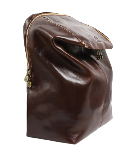 Brown Leather Backpack - A Bend in the River Brown