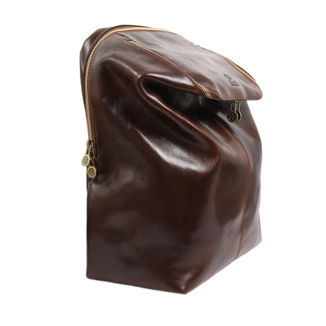 Brown Leather Backpack - A Bend in the River Brown