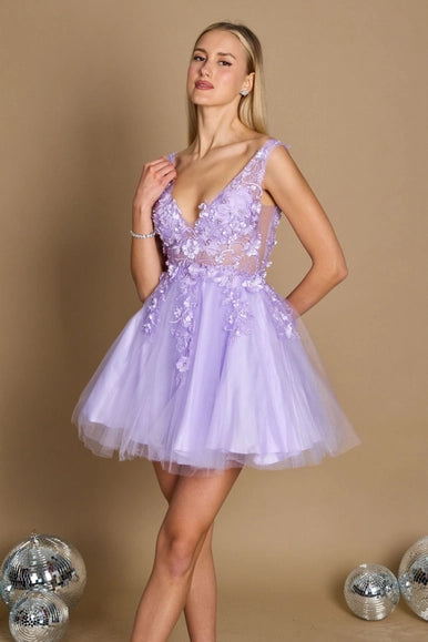 Lilac Dylan & Davids Short Formal Prom Dress-Dylan & Davids-Lilac-2-Urbanheer