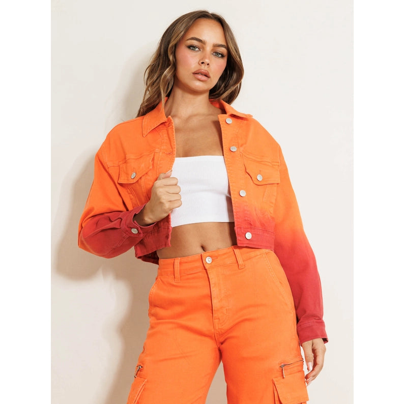 Color Palette Denim Jacket - Orange-Clothing - Women-Vibrant M.i.U-S-Urbanheer