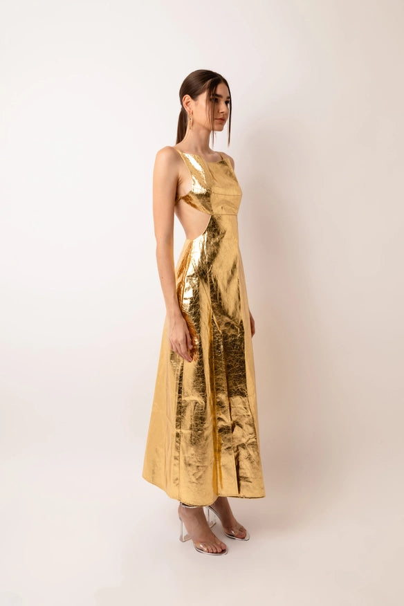 Jennifer Gold Metallic Maxi Dress-Dress-Amy Lynn-Urbanheer