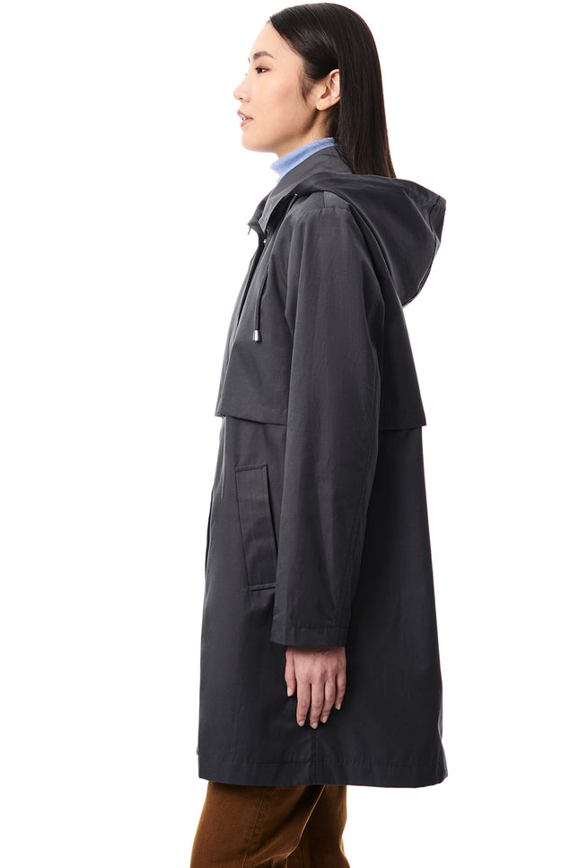 Technical Hooded Women Raincoat - Black-Clothing - Women-Bernardo-Urbanheer