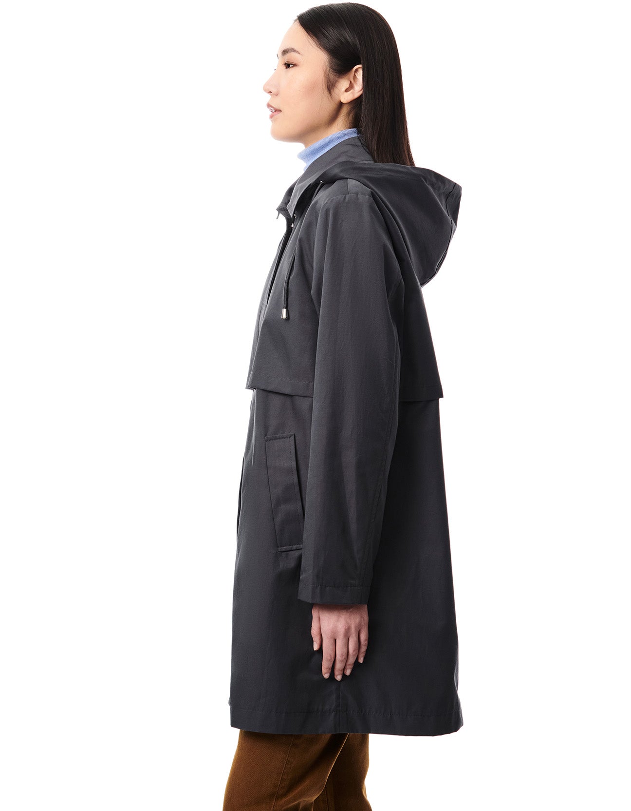 Technical Hooded Women Raincoat - Black-Clothing - Women-Bernardo-Urbanheer