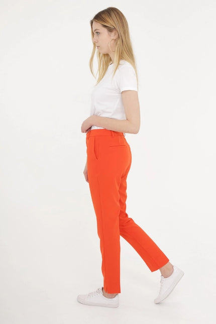 High Waist Cigarette Pants Orange-Pants-Attentif Paris-Urbanheer