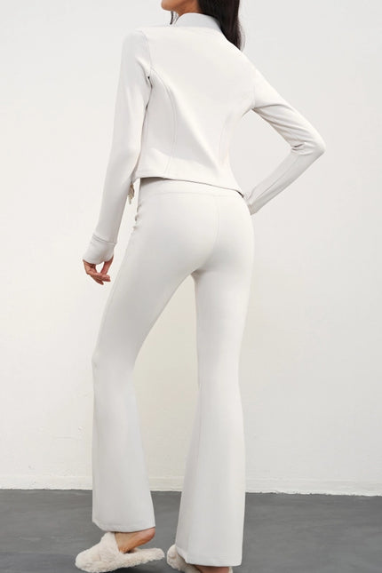 Mellow Extra-Warm Fleece Crop Active Yoga Jacket Eggshell-JACKET-91thelabel-Urbanheer