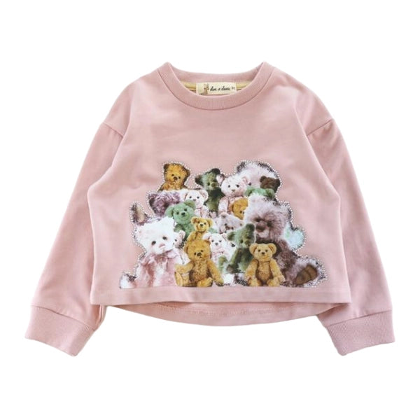 Teddy Print Sweatshirt-doe a dear-Urbanheer