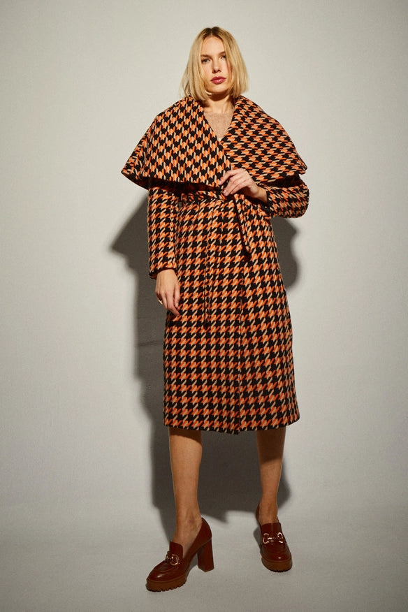 Orange Houndstooth Coat-COAT-Dolores Promesas-36-Urbanheer