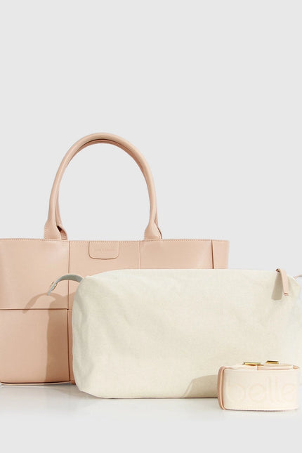 Long Way Home Woven Tote - Latte-Bag-Belle & Bloom-Latte-W 35cm x H 23cm x D 11cm-Urbanheer