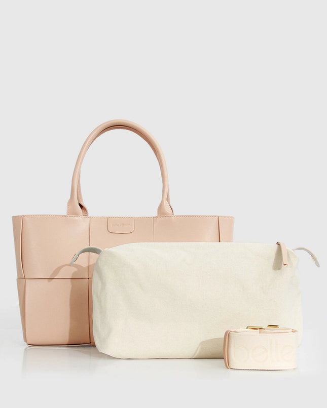 Long Way Home Woven Tote - Latte-Bag-Belle & Bloom-Latte-W 35cm x H 23cm x D 11cm-Urbanheer