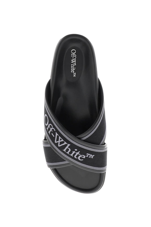 Embroidered Logo Slides With - Black