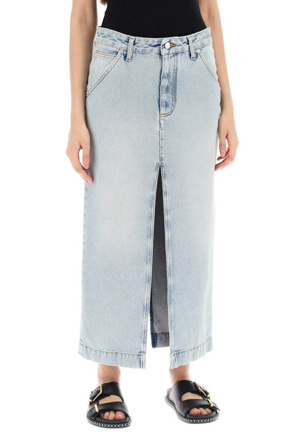 Erika'S Denim Midi Skirt In - Light Blue