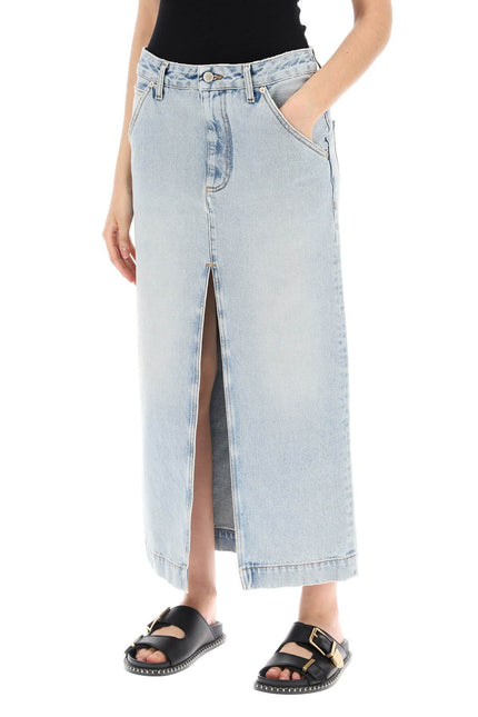 Erika'S Denim Midi Skirt In - Light Blue