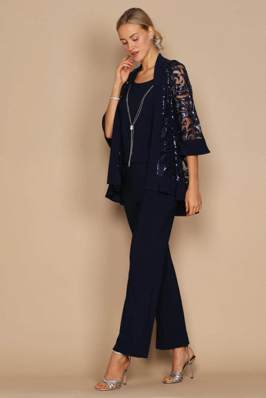 R&M Richards 2343 Formal Pantsuit With Jacket Clearance-Dylan & Davids-6-Navy-Urbanheer