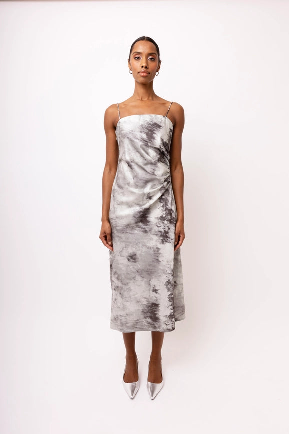 Ramona Thin Spaghetti Strap Bandeau Midi Dress-Dress-Amy Lynn-Grey-S-Urbanheer