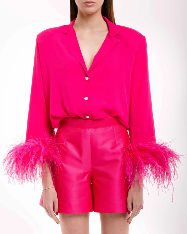 Fuchsia Iris-SHIRT-Giulia De Leonardi Couture-Urbanheer