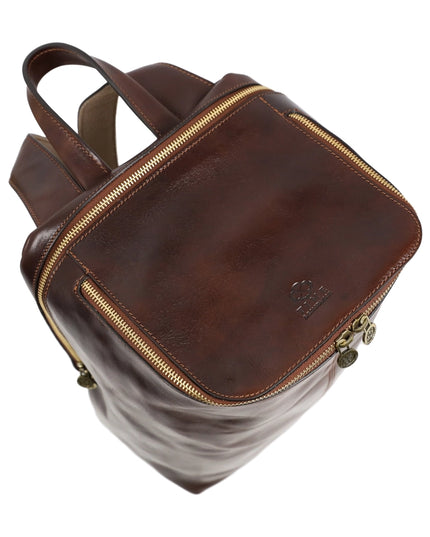 Brown Leather Backpack - A Bend in the River Brown