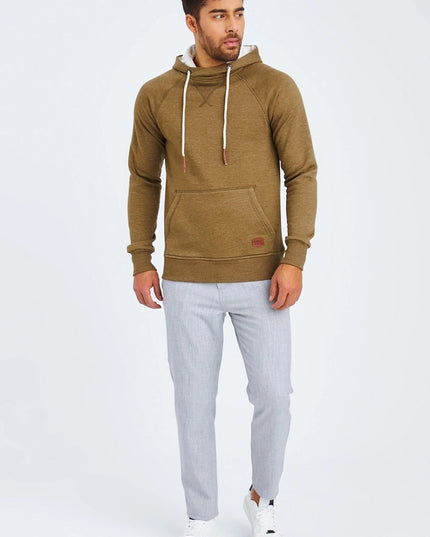 Men'S Hoodie Hood Khaki Melange-Hoodie-Leif Nelson GmbH-L-Urbanheer