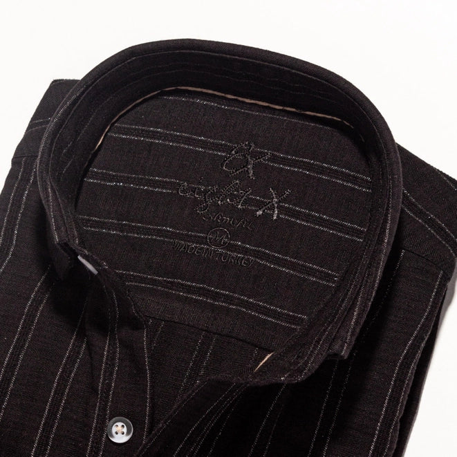 Royal Stitch Jacquard Button Down Shirt - Black-SHIRT-Eight X-Urbanheer