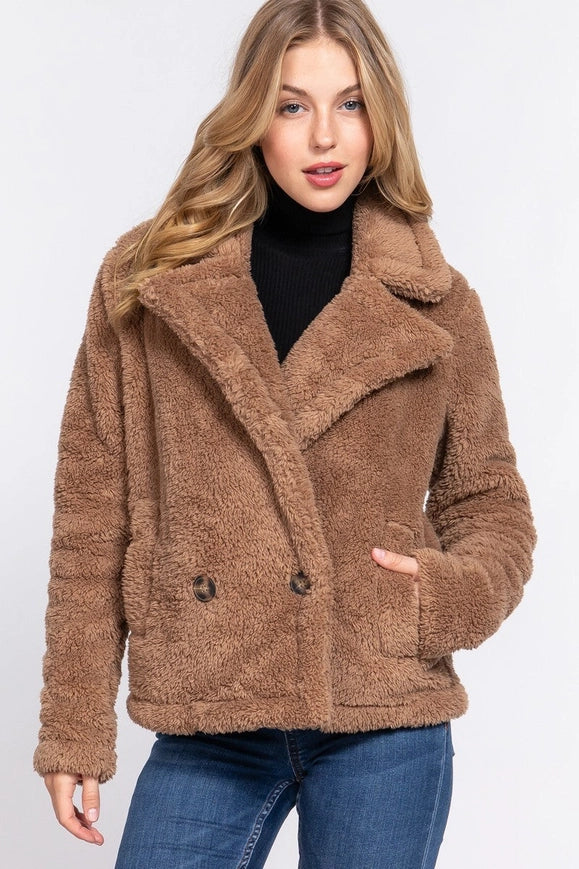 Faux Fur Sherpa Jacket Camel-Jacket-Blak Wardrob-Urbanheer