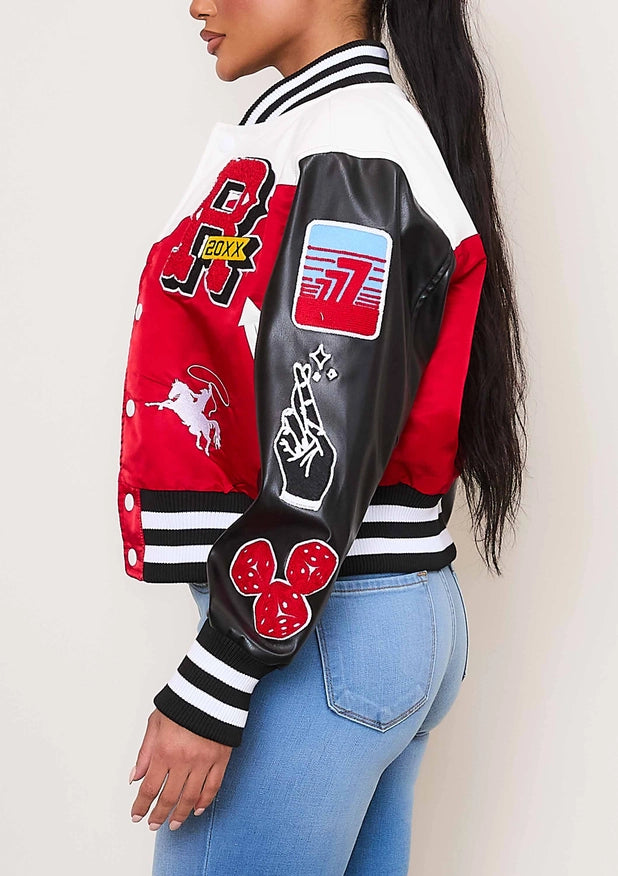 Get Lucky Varsity Jacket-Jacket-First Row-Urbanheer