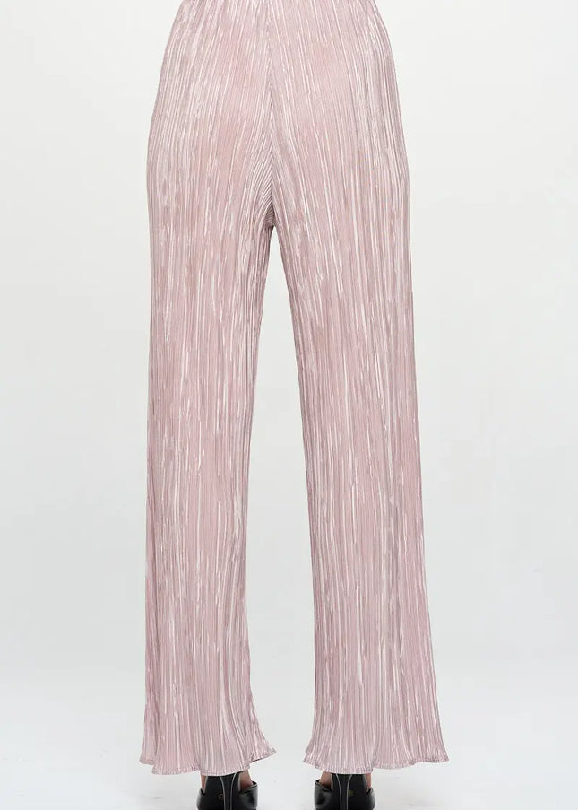 Vibrant Plisse Straight Leg Pants-Renee C.-Urbanheer