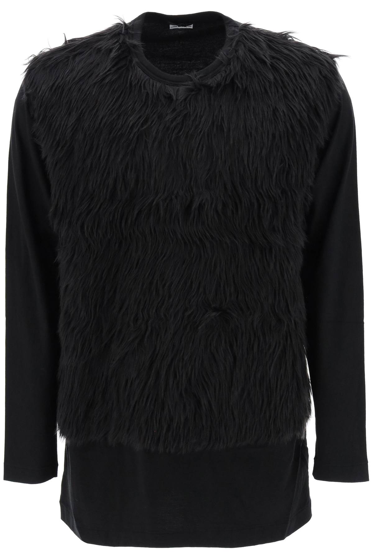 Faux Fur Sleeve T-Shirt