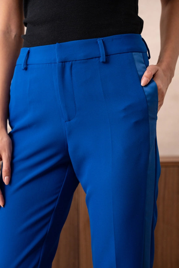 Cigarette Smoking Pants Royal Blue-Pants-Attentif Paris-Urbanheer