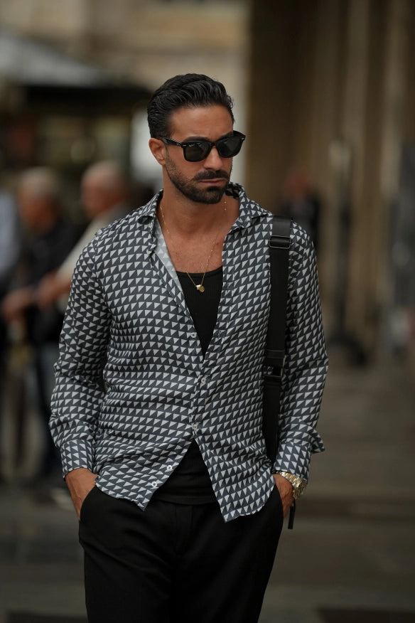 Triangular Geometric Print Shirt-SHIRT-Donato-S-Urbanheer