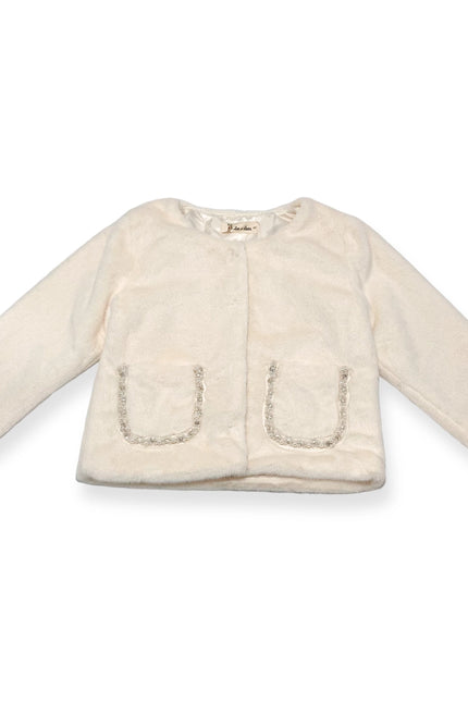 Embellished Trim Furry Jacket-doe a dear-Urbanheer