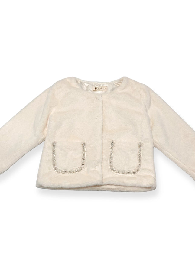 Embellished Trim Furry Jacket-doe a dear-Urbanheer