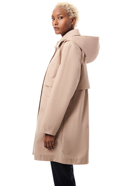 Technical Hooded Women Raincoat - Ash-Clothing - Women-Bernardo-Urbanheer