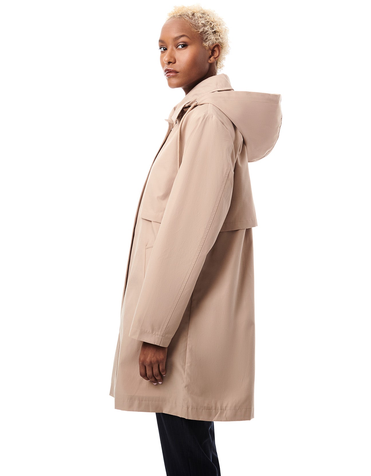 Technical Hooded Women Raincoat - Ash-Clothing - Women-Bernardo-Urbanheer