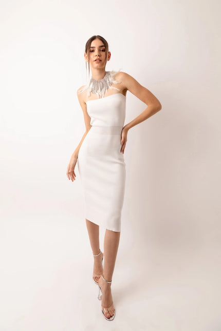 Sydney Knit Bandeau Midi Dress-Dress-Amy Lynn-Urbanheer