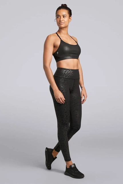 Female High Waist Micro Camo Leggings - Bronze-Leggings-HPE Activewear-XS-Urbanheer