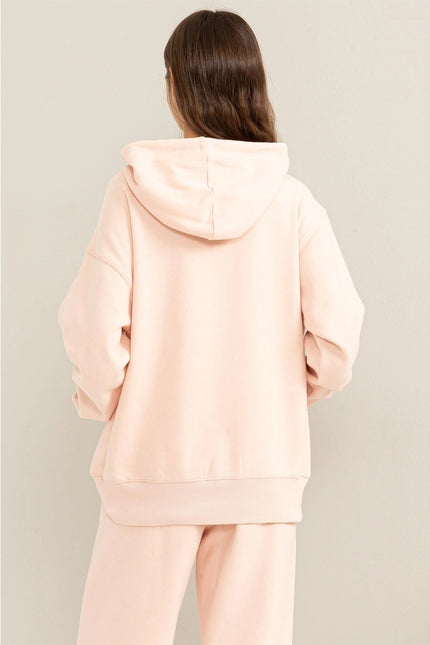 Weekend Chiller Drop Shoulder Oversized Hoodie - Pink-Clothing - Women-HYFVE-Urbanheer