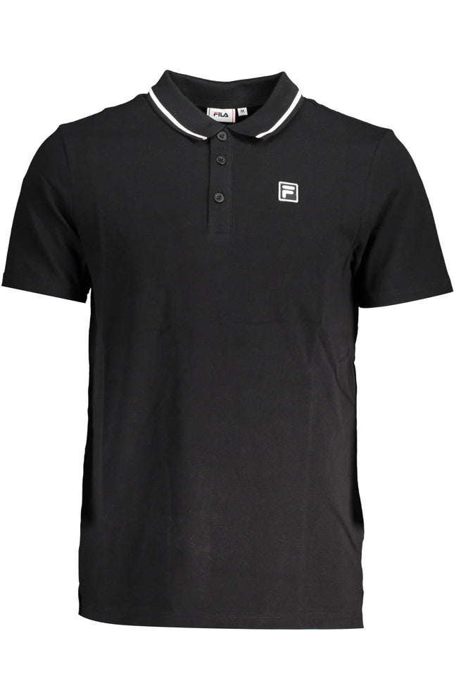 FILA MEN'S BLACK SHORT SLEEVED POLO SHIRT-Polo-FILA-Urbanheer