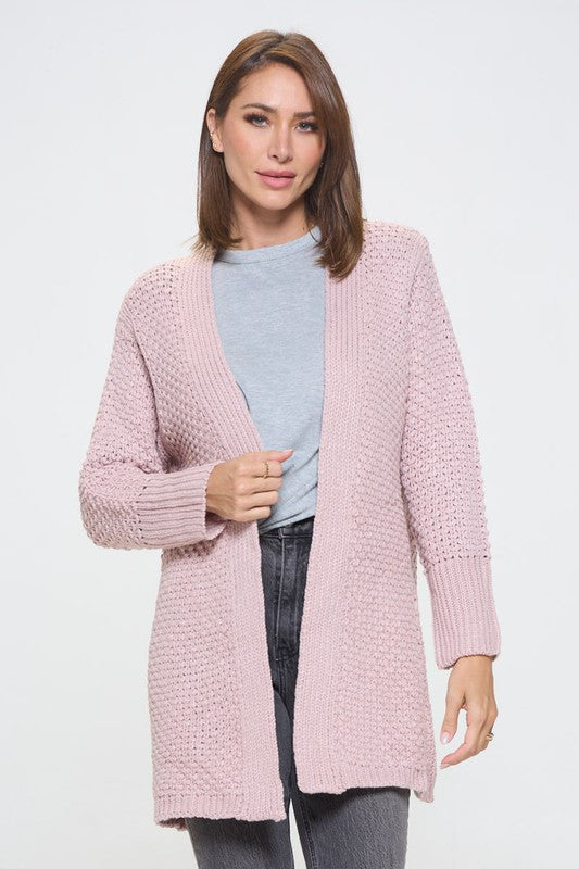 Soft Knit Open Front Cardigan-0