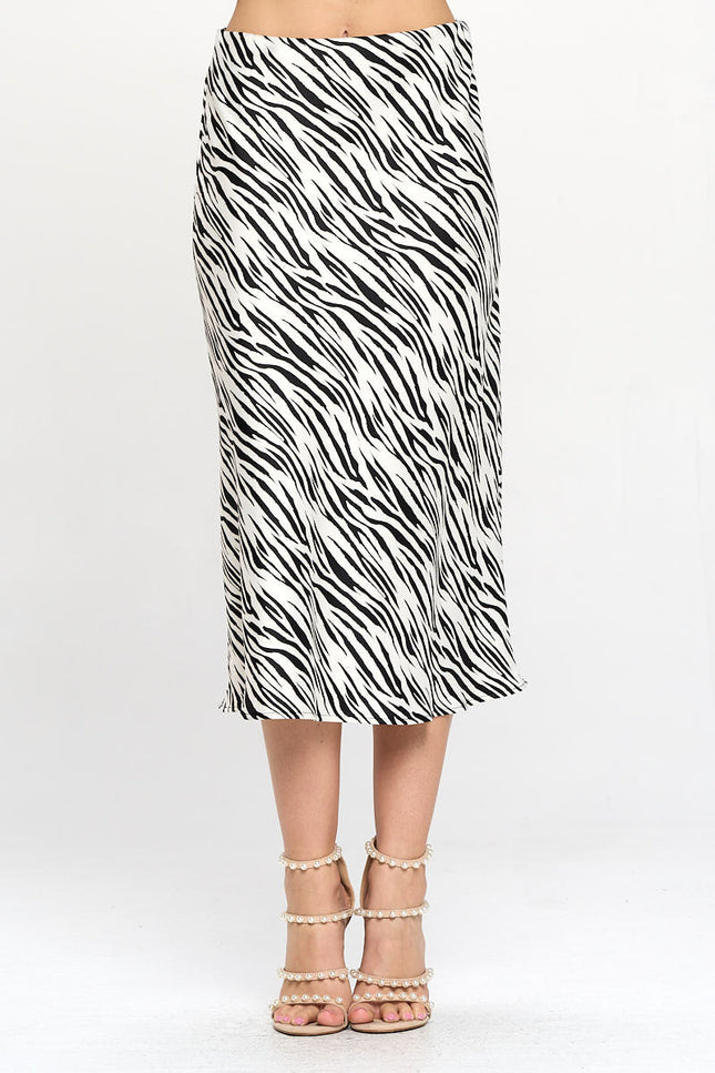 Zebra Print Midi Skirt-1