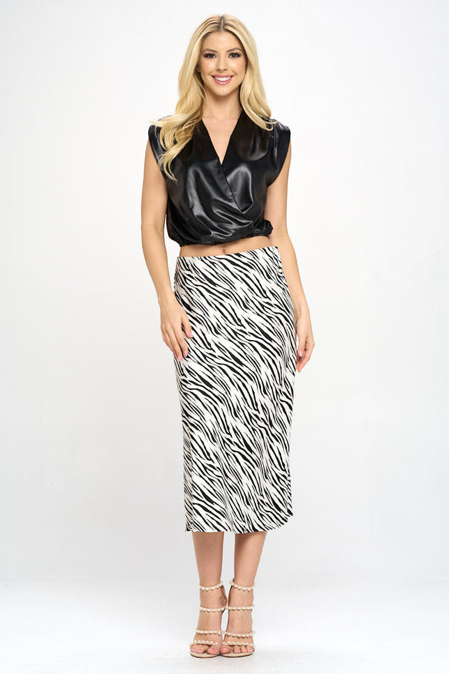 Zebra Print Midi Skirt-4