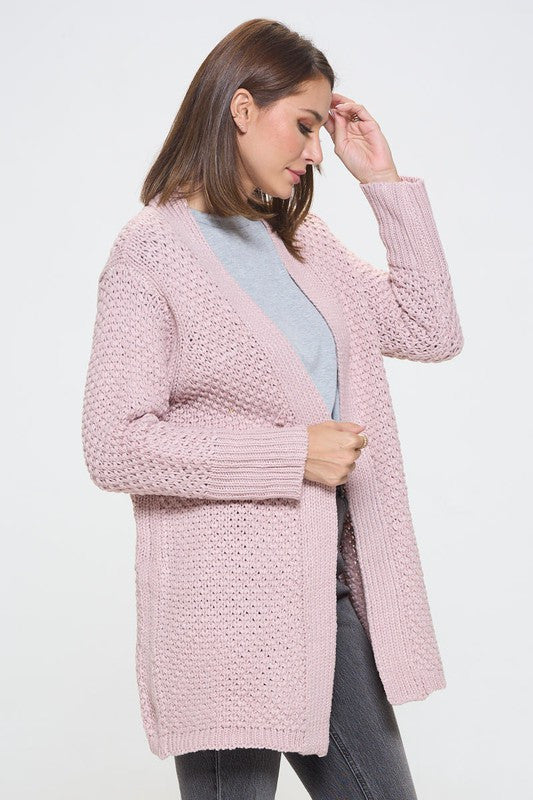 Soft Knit Open Front Cardigan-2