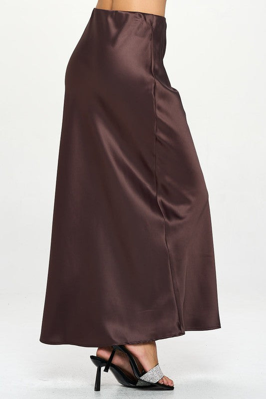 Made in USA Silky Satin Maxi Skirt-1