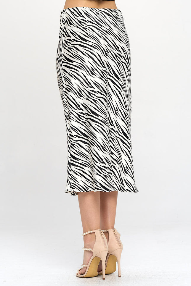 Zebra Print Midi Skirt-0