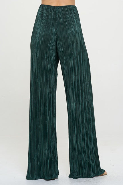 Vibrant Plisse Lined Straight Pants-4