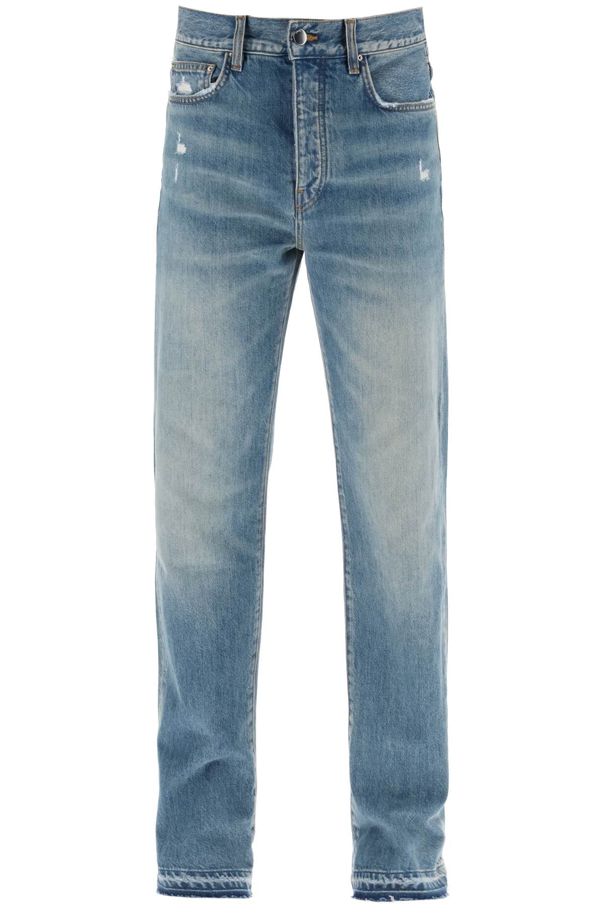 "Five-Pocket Distressed Effect Jeans"