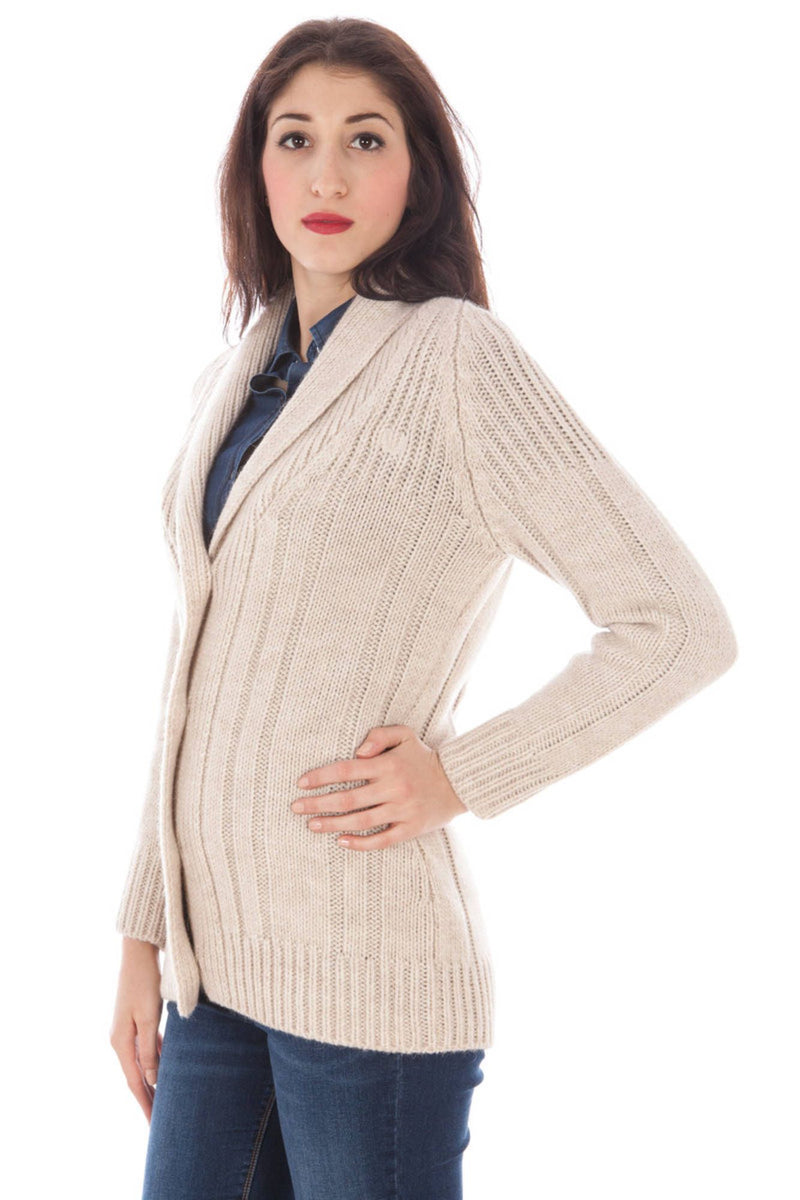 FRED PERRY CARDIGAN WOMAN BEIGE-Maglie-FRED PERRY-BEIGE-S-Urbanheer