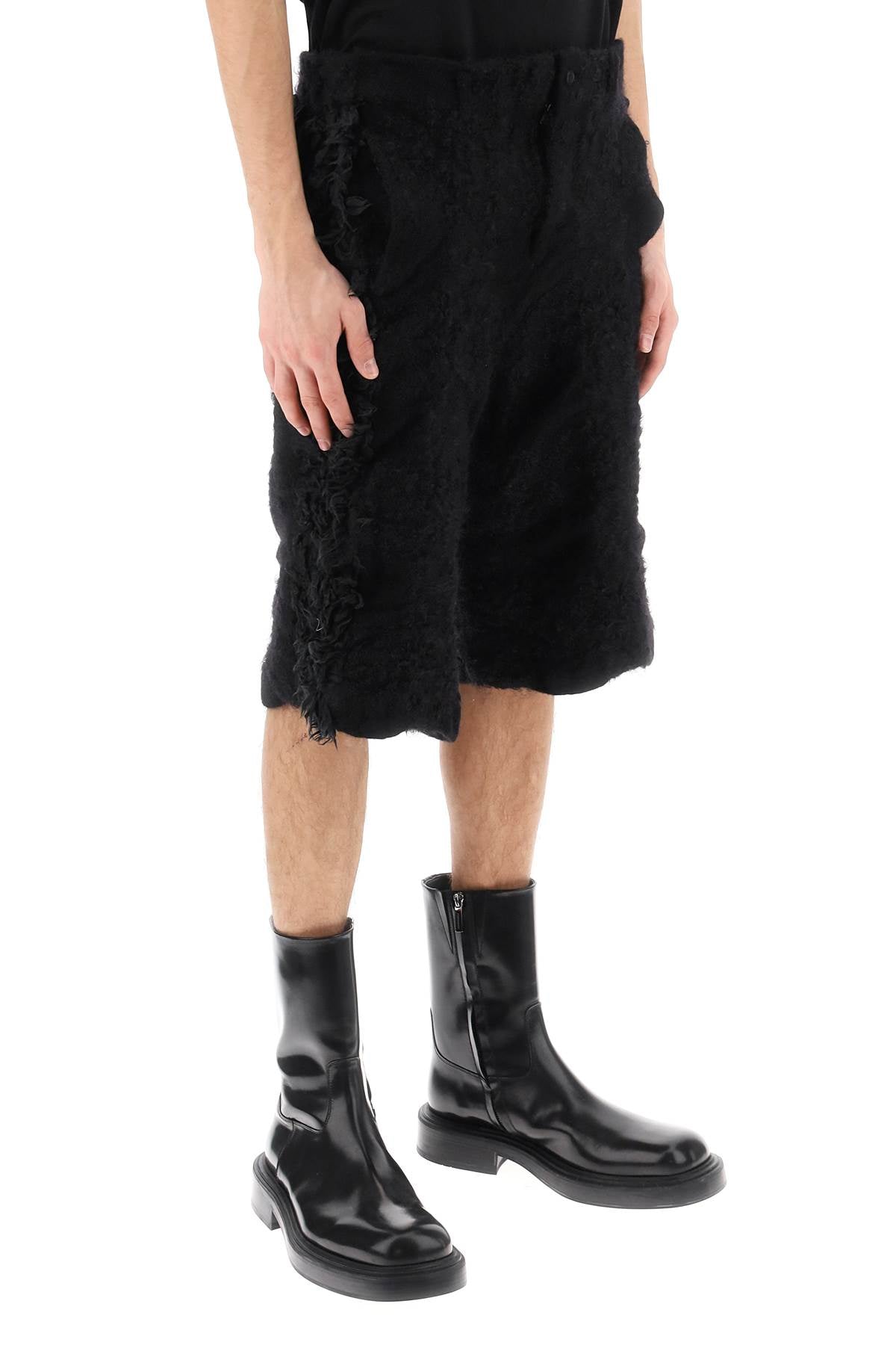 Fur-Effect Knitted Shorts